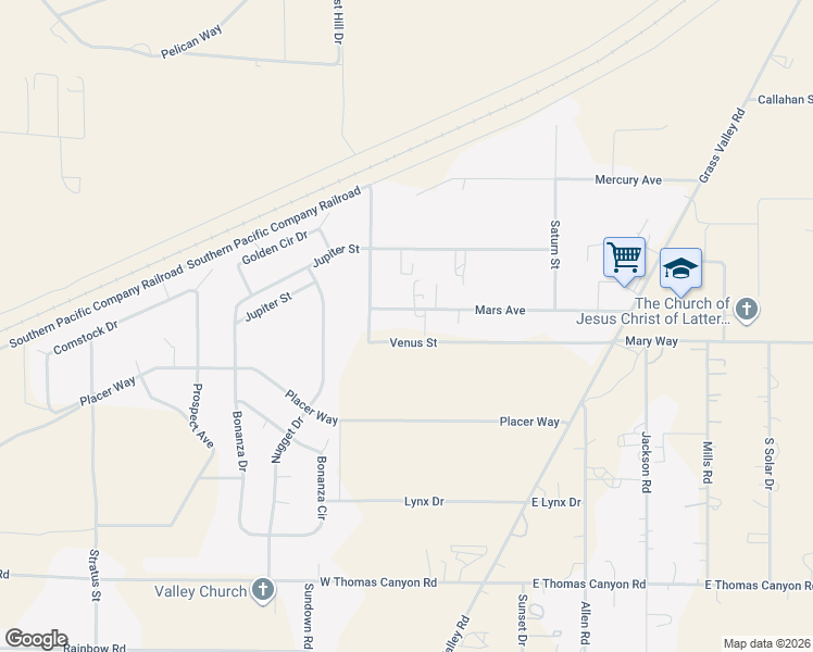 map of restaurants, bars, coffee shops, grocery stores, and more near 3150 Mars Avenue in Winnemucca