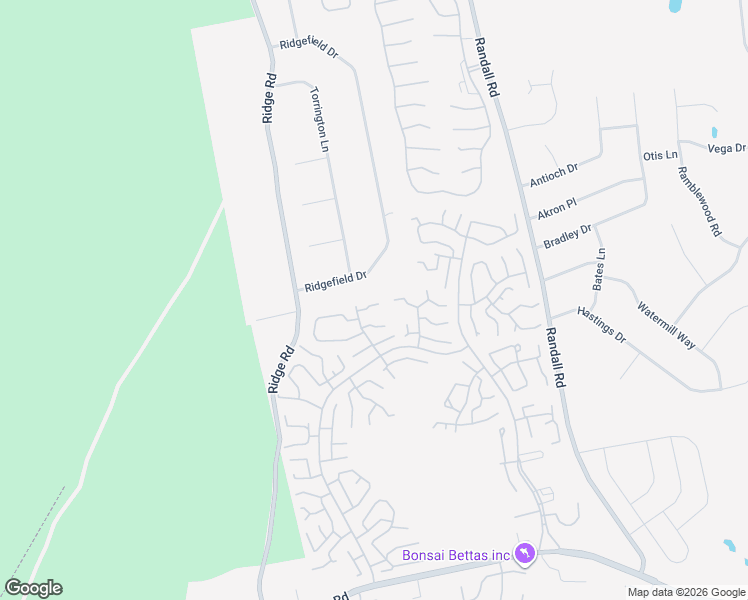 map of restaurants, bars, coffee shops, grocery stores, and more near 195 Newcastle Court in Ridge