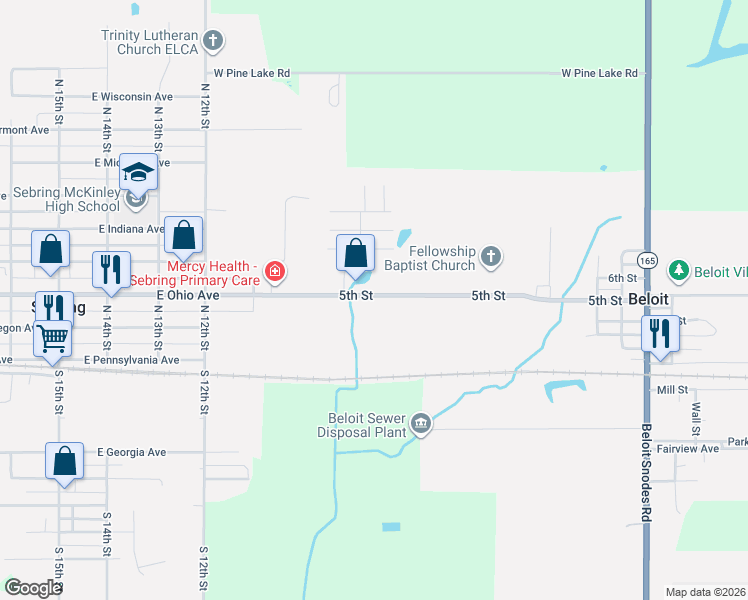 map of restaurants, bars, coffee shops, grocery stores, and more near in Beloit