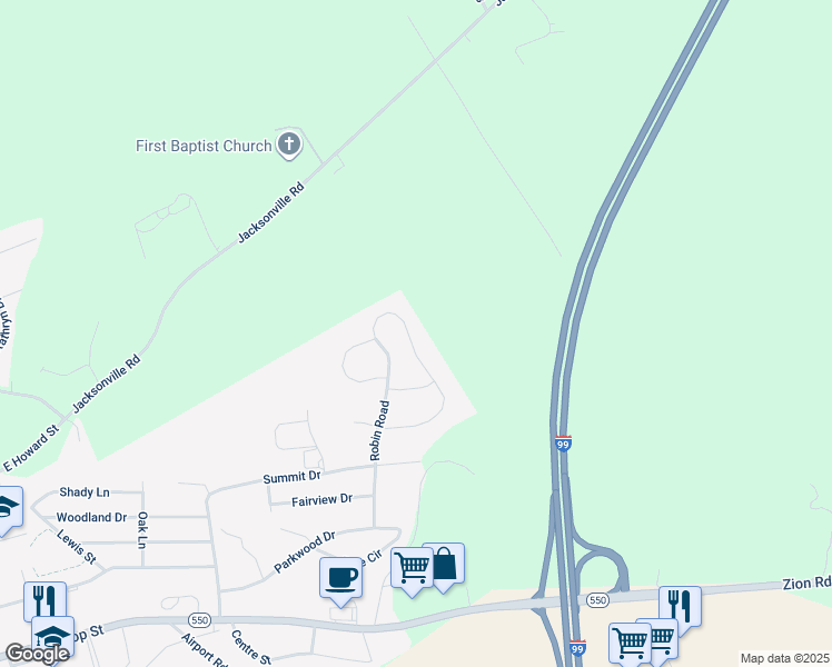 map of restaurants, bars, coffee shops, grocery stores, and more near 1332 Joanna Drive in Bellefonte