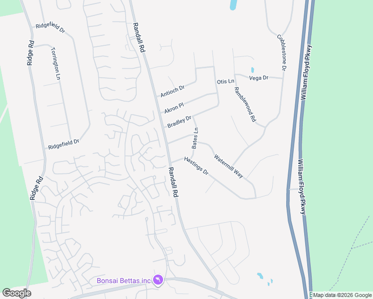 map of restaurants, bars, coffee shops, grocery stores, and more near 8 Bates Lane in Shoreham