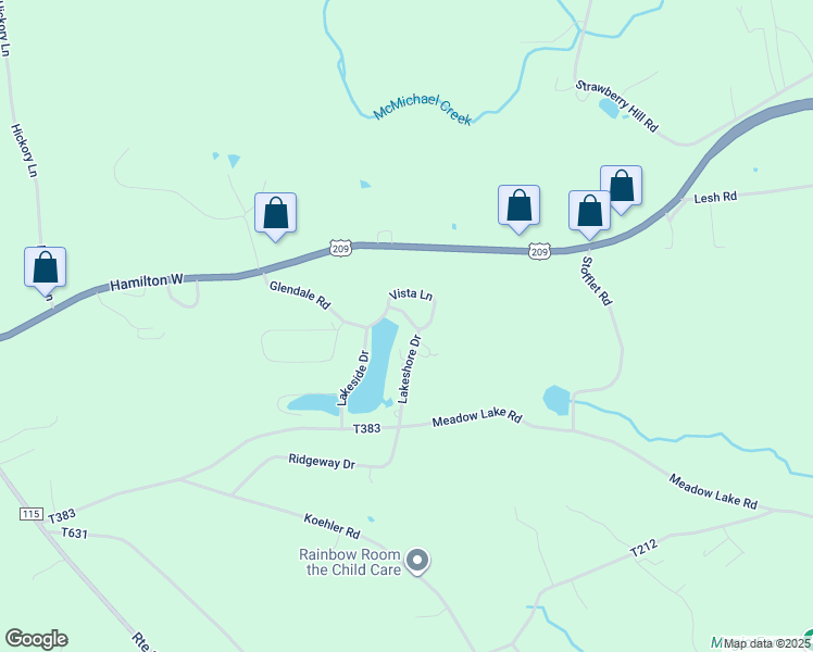 map of restaurants, bars, coffee shops, grocery stores, and more near 2639 Lakeshore Drive in Sciota