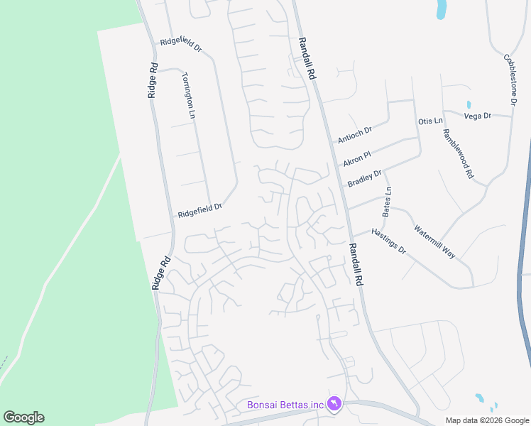 map of restaurants, bars, coffee shops, grocery stores, and more near 166 Ventry Court in Ridge