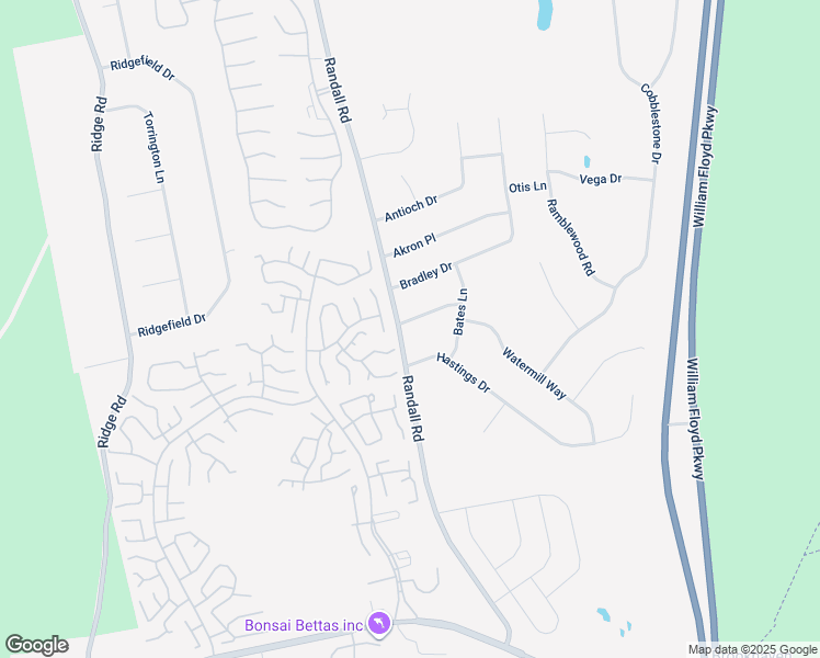 map of restaurants, bars, coffee shops, grocery stores, and more near 2 Dynasty Drive in Ridge