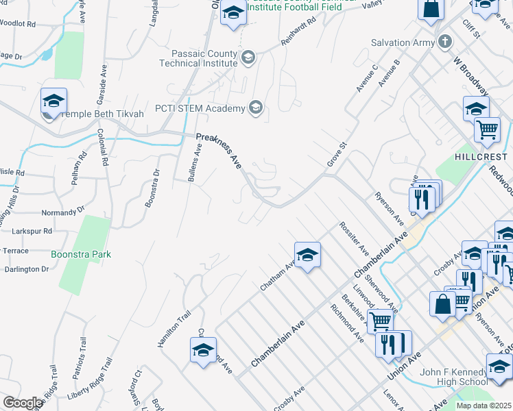 map of restaurants, bars, coffee shops, grocery stores, and more near 10 Elm Street in Totowa