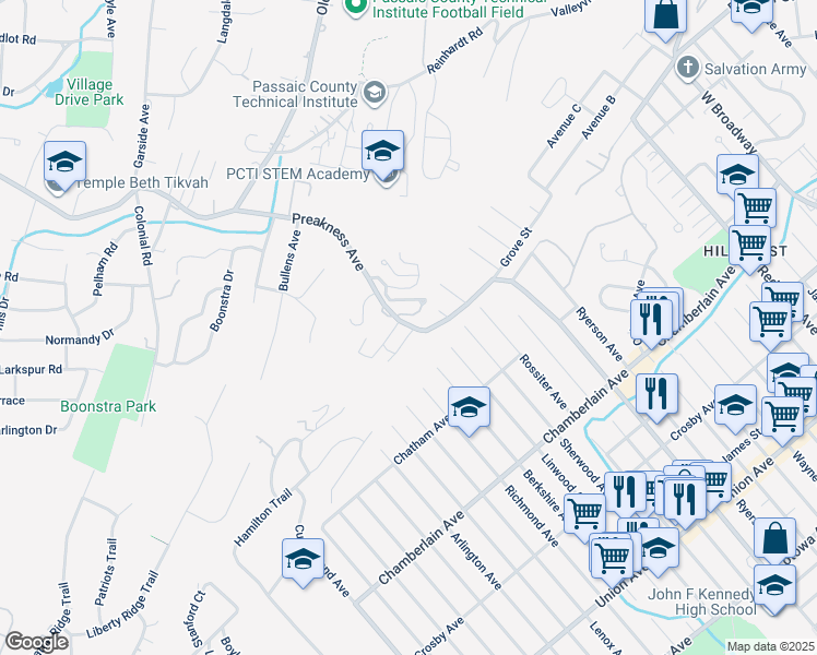 map of restaurants, bars, coffee shops, grocery stores, and more near 573 County Road 666 in Paterson