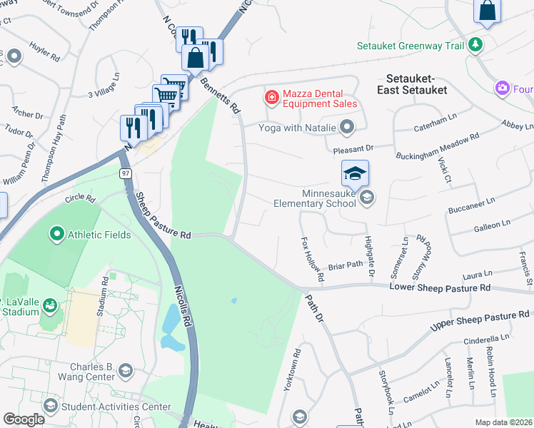 map of restaurants, bars, coffee shops, grocery stores, and more near in Suffolk County