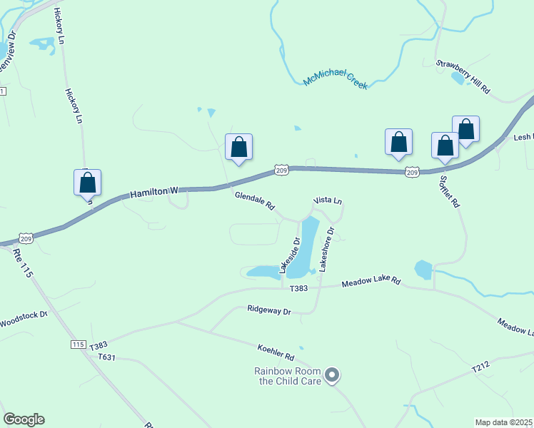 map of restaurants, bars, coffee shops, grocery stores, and more near 181 Skyview Circle in Effort