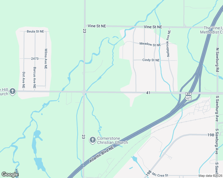 map of restaurants, bars, coffee shops, grocery stores, and more near 13061 Beeson Street Northeast in Alliance