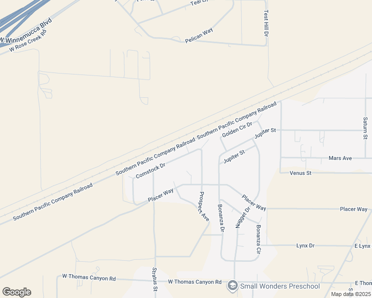 map of restaurants, bars, coffee shops, grocery stores, and more near Southern Pacific Company Railroad in Winnemucca