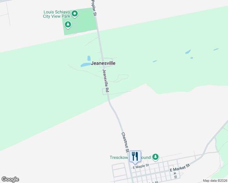 map of restaurants, bars, coffee shops, grocery stores, and more near 19 North Church Street in Luzerne County