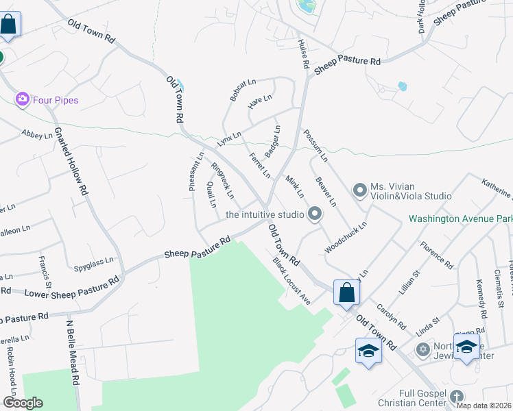 map of restaurants, bars, coffee shops, grocery stores, and more near 3 Partridge Lane in Setauket- East Setauket