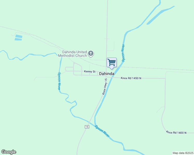 map of restaurants, bars, coffee shops, grocery stores, and more near 1446 Knox Road in Dahinda