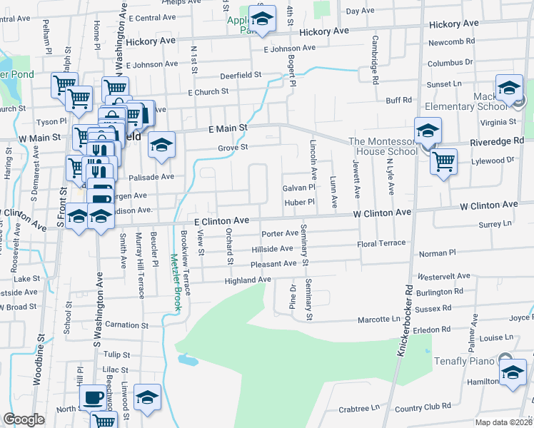 map of restaurants, bars, coffee shops, grocery stores, and more near 120 Haven Avenue in Bergenfield