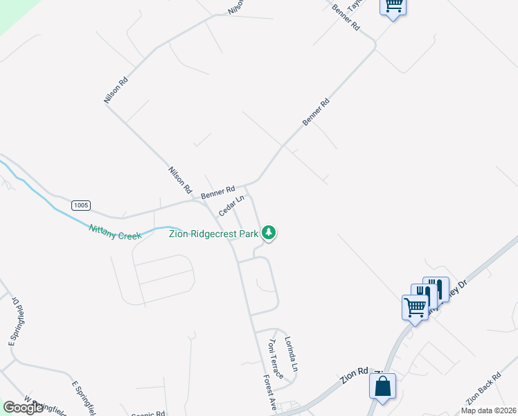 map of restaurants, bars, coffee shops, grocery stores, and more near 1147-1171 Zion Ridge Avenue in Bellefonte