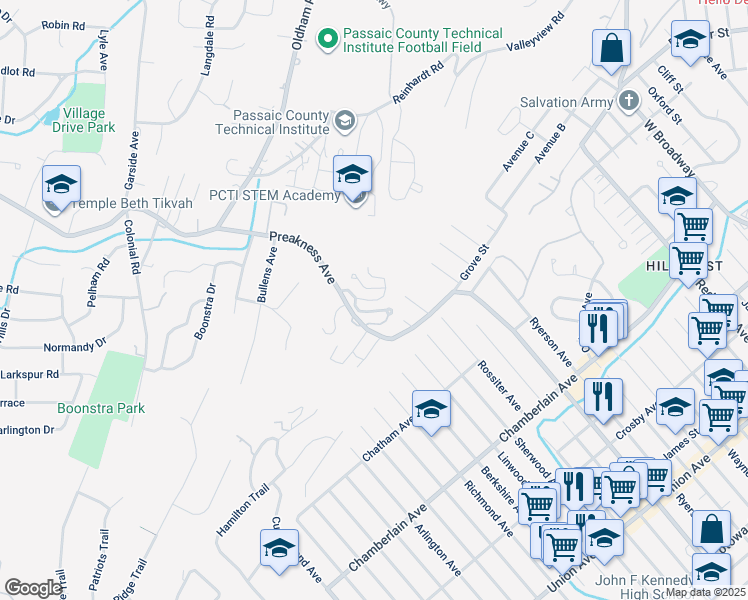 map of restaurants, bars, coffee shops, grocery stores, and more near 402 Heights Drive in Haledon