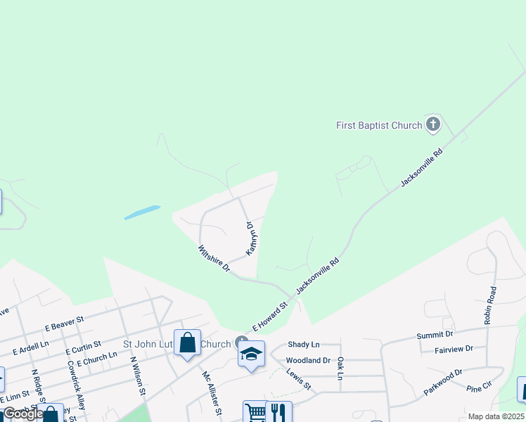 map of restaurants, bars, coffee shops, grocery stores, and more near 173 Kathryn Drive in Bellefonte