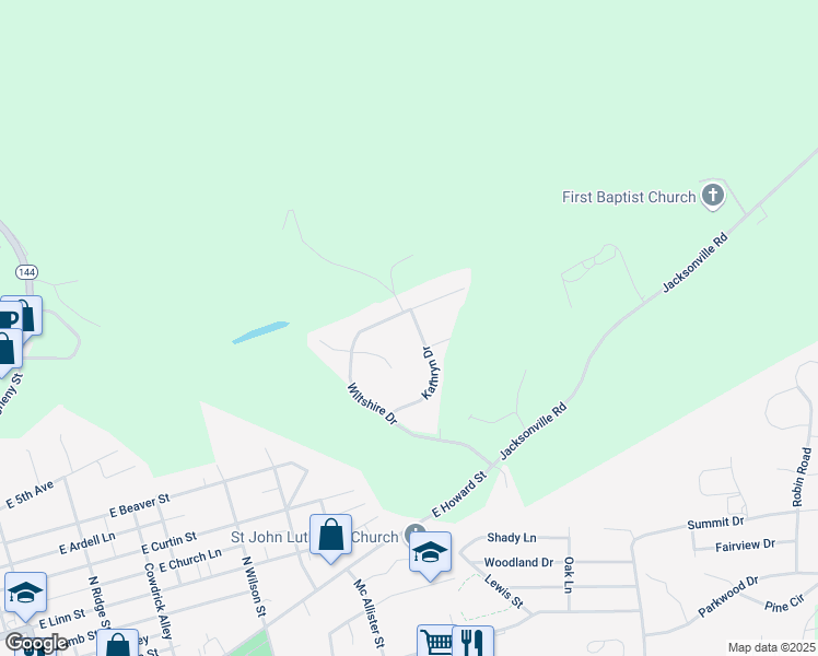 map of restaurants, bars, coffee shops, grocery stores, and more near 194 Kathryn Drive in Bellefonte