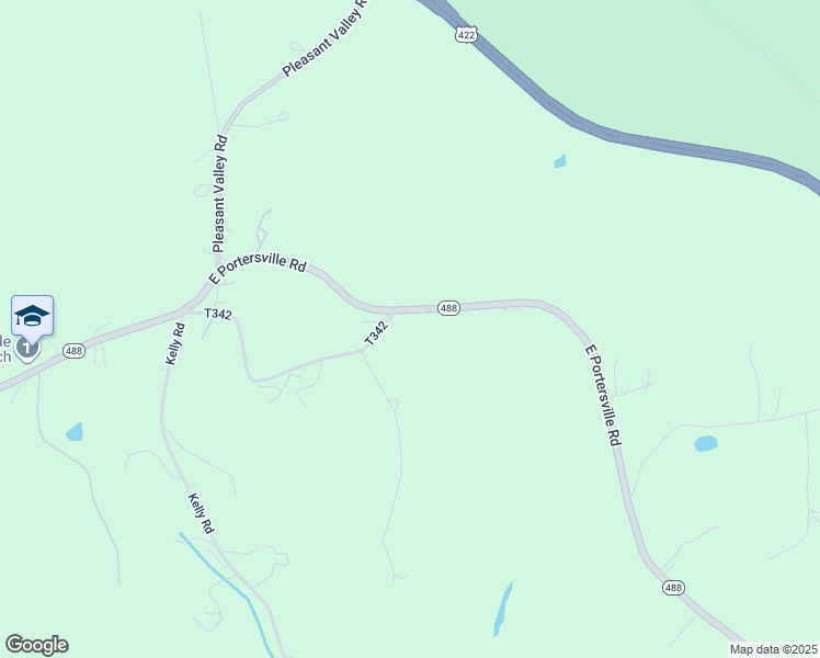 map of restaurants, bars, coffee shops, grocery stores, and more near 502 East Portersville Road in Portersville