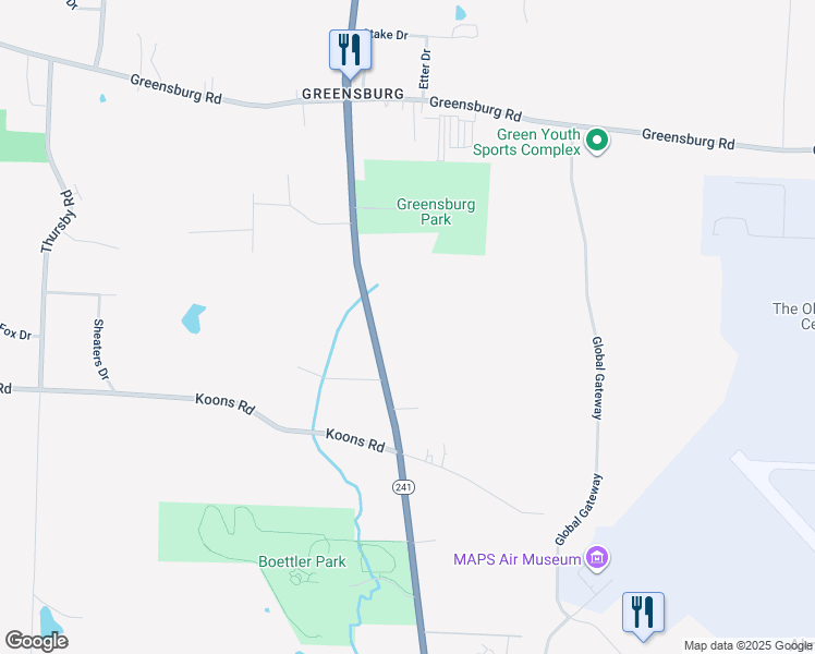 map of restaurants, bars, coffee shops, grocery stores, and more near 5001 Massillon Road in North Canton
