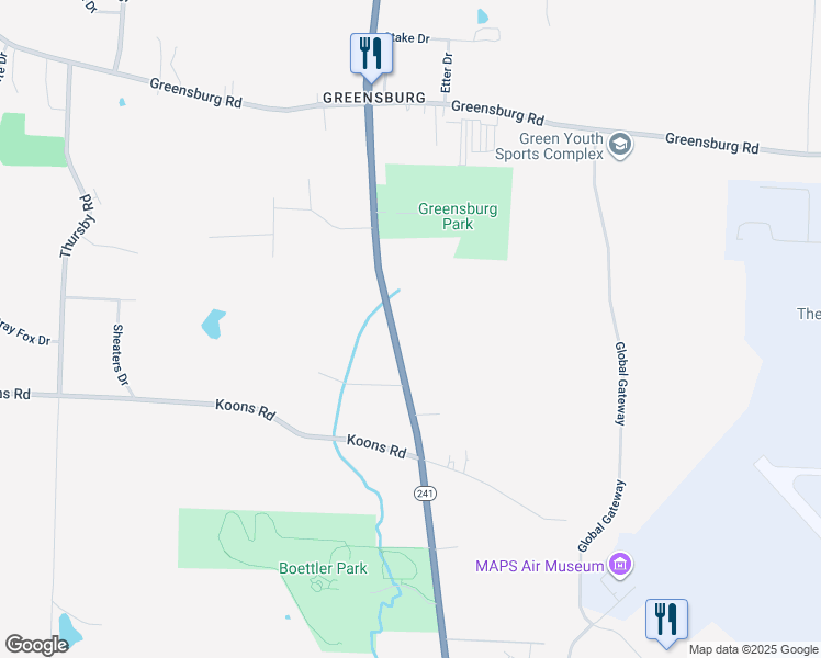 map of restaurants, bars, coffee shops, grocery stores, and more near 5001 Massillon Road in North Canton