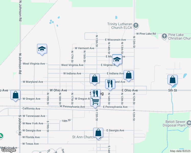 map of restaurants, bars, coffee shops, grocery stores, and more near 126 West Maryland Avenue in Sebring