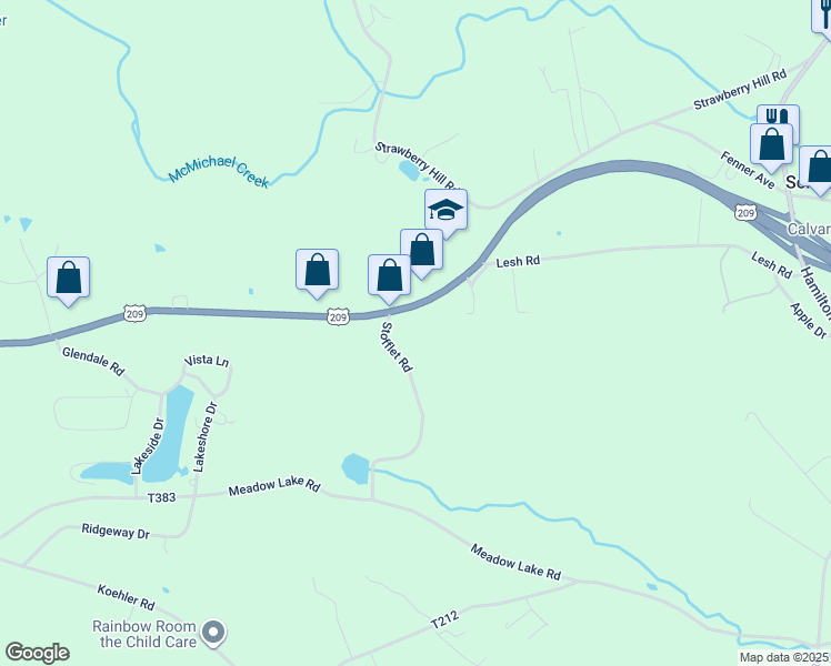 map of restaurants, bars, coffee shops, grocery stores, and more near 2506 U.S. 209 in Sciota