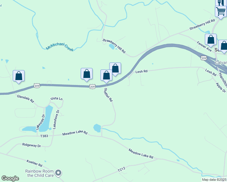 map of restaurants, bars, coffee shops, grocery stores, and more near 2506 U.S. 209 in Sciota
