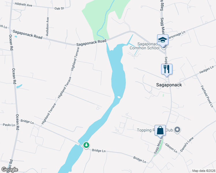 map of restaurants, bars, coffee shops, grocery stores, and more near 196 Private R West in Sagaponack