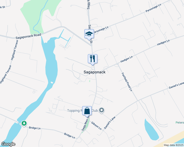 map of restaurants, bars, coffee shops, grocery stores, and more near 618 Sagg Main Street in Sagaponack