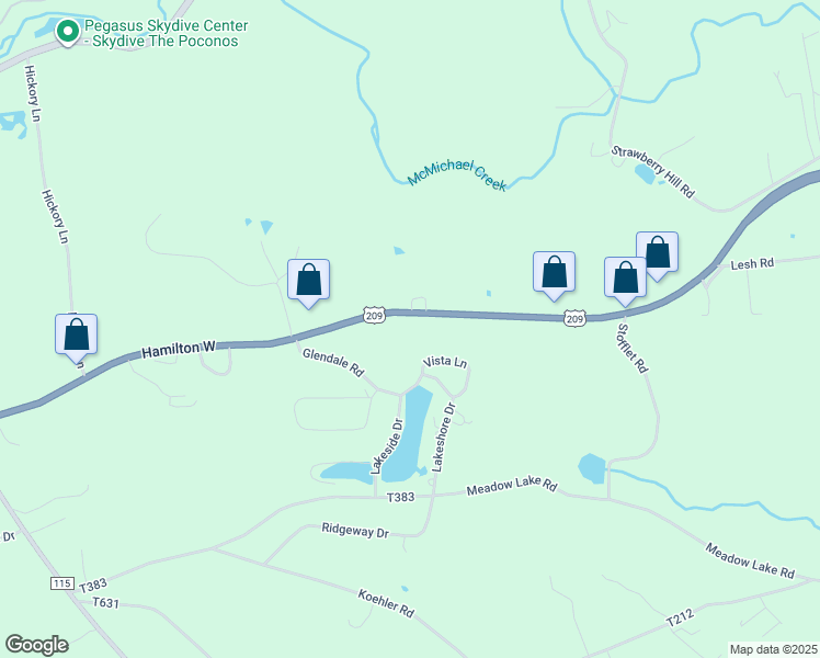 map of restaurants, bars, coffee shops, grocery stores, and more near 2414 U.S. 209 in Sciota