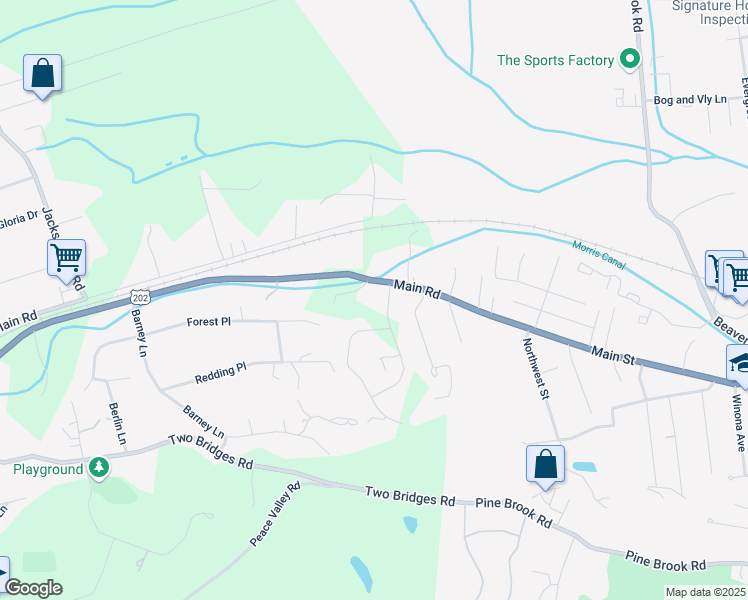 map of restaurants, bars, coffee shops, grocery stores, and more near 855 Main Road in Montville