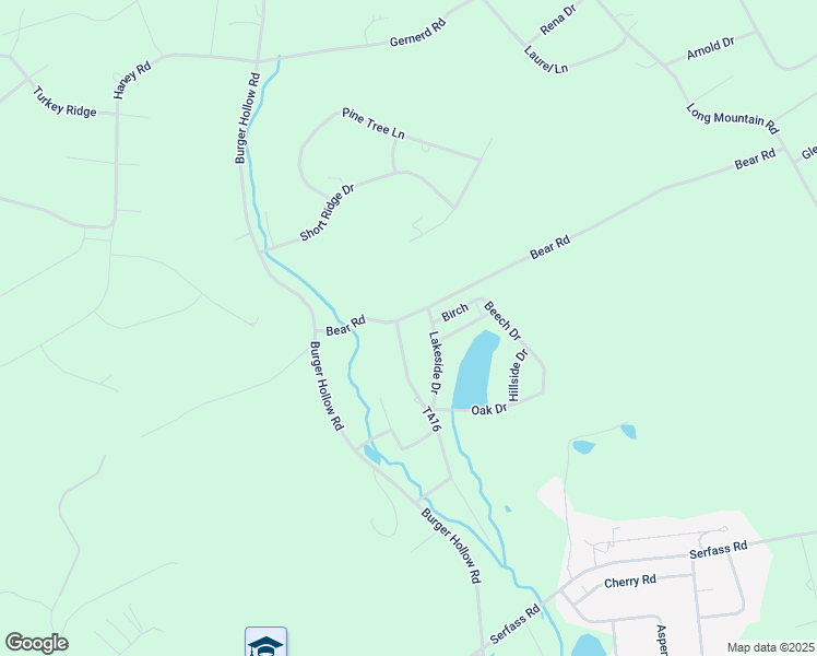 map of restaurants, bars, coffee shops, grocery stores, and more near 188 Bear Road in Kunkletown