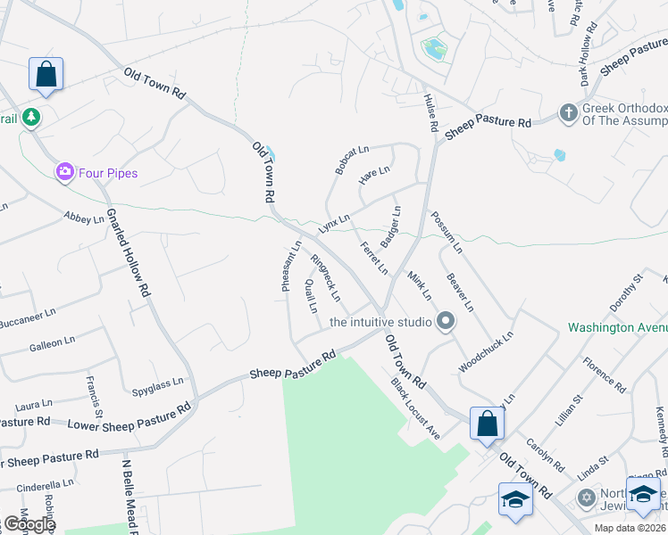 map of restaurants, bars, coffee shops, grocery stores, and more near 9 Ringneck Lane in Setauket- East Setauket