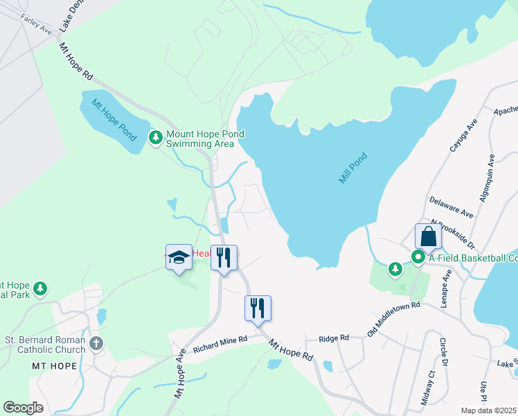 map of restaurants, bars, coffee shops, grocery stores, and more near 22 Everment Road in Wharton