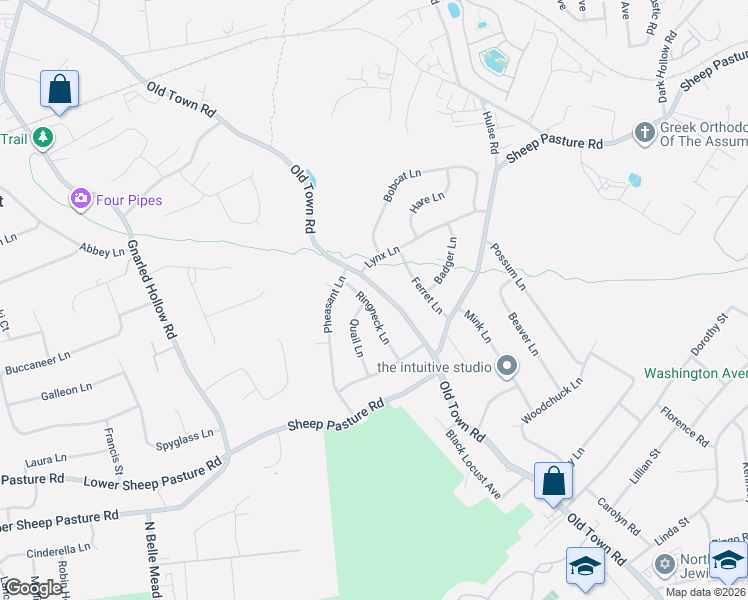 map of restaurants, bars, coffee shops, grocery stores, and more near 9 Ringneck Lane in Setauket- East Setauket