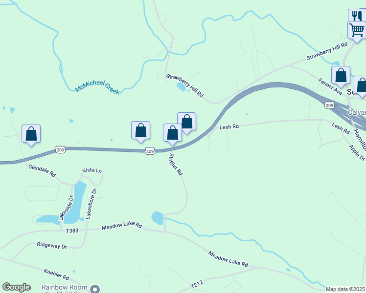 map of restaurants, bars, coffee shops, grocery stores, and more near Hamilton West in Saylorsburg