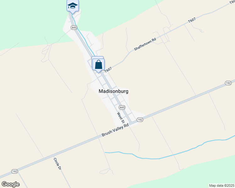 map of restaurants, bars, coffee shops, grocery stores, and more near in Madisonburg