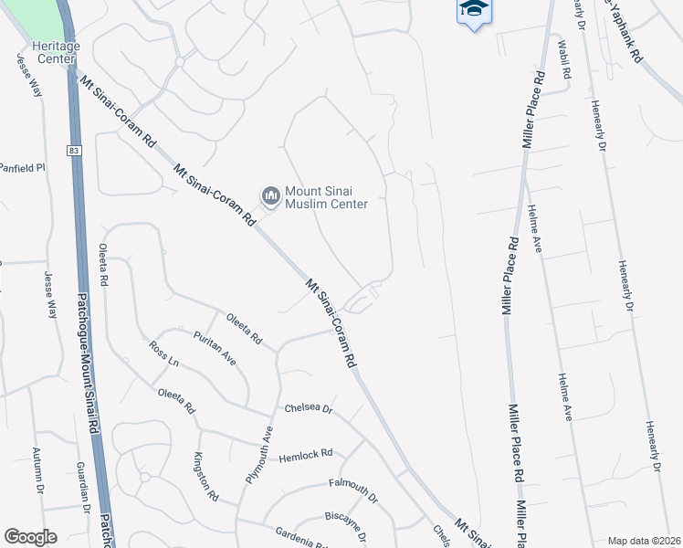 map of restaurants, bars, coffee shops, grocery stores, and more near 168 Hamlet Drive in Mount Sinai