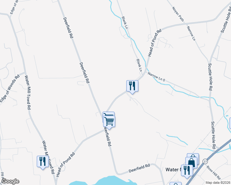 map of restaurants, bars, coffee shops, grocery stores, and more near 794 Head of Pond Road in Water Mill