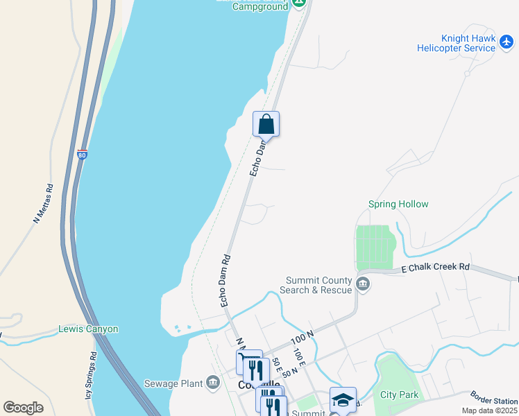 map of restaurants, bars, coffee shops, grocery stores, and more near 18 Black Willow Drive in Coalville