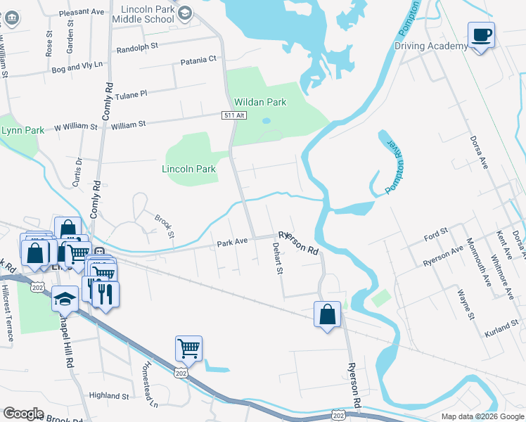 map of restaurants, bars, coffee shops, grocery stores, and more near 131 Dehart Street in Lincoln Park