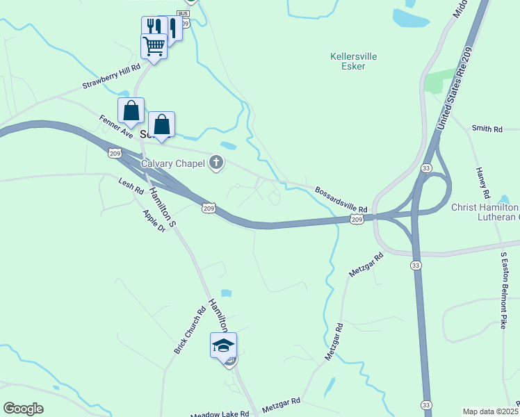 map of restaurants, bars, coffee shops, grocery stores, and more near 221 Norma Lane in Sciota
