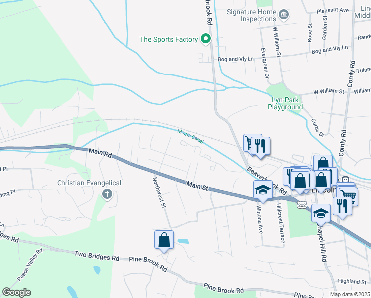 map of restaurants, bars, coffee shops, grocery stores, and more near 12 Windsor Drive in Lincoln Park