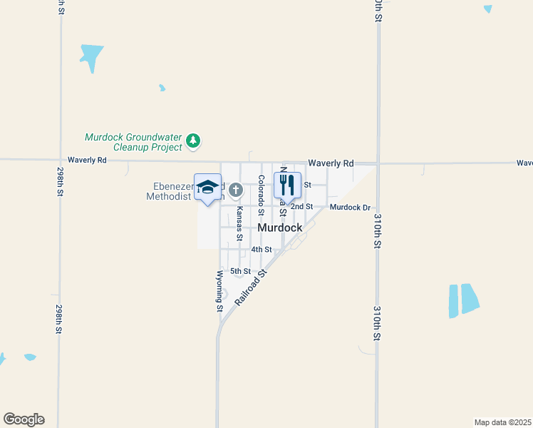 map of restaurants, bars, coffee shops, grocery stores, and more near in Murdock
