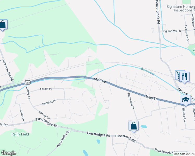 map of restaurants, bars, coffee shops, grocery stores, and more near 868A Main Road in Montville