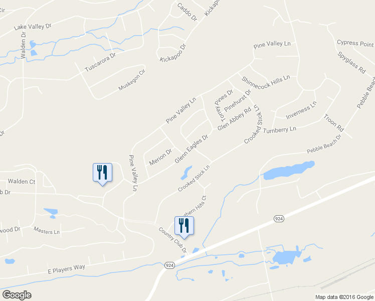 map of restaurants, bars, coffee shops, grocery stores, and more near Glenn Eagles Drive in Luzerne County