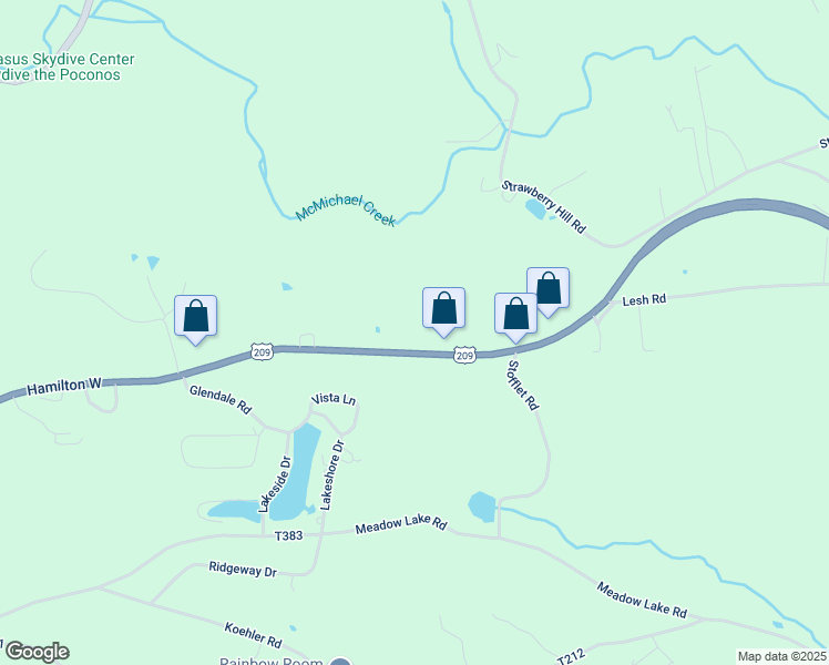 map of restaurants, bars, coffee shops, grocery stores, and more near 2455 U.S. 209 in Sciota