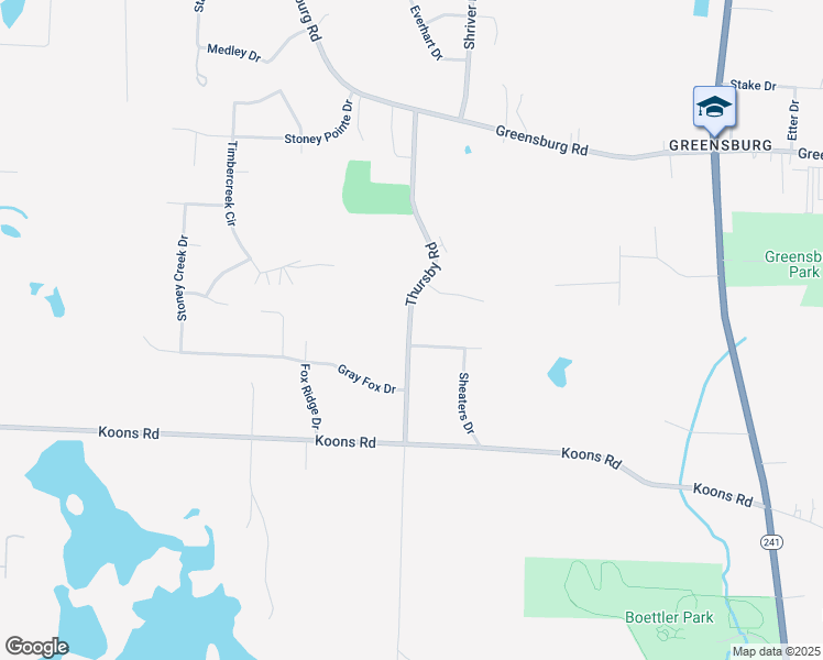map of restaurants, bars, coffee shops, grocery stores, and more near 5047 Thursby Road in North Canton