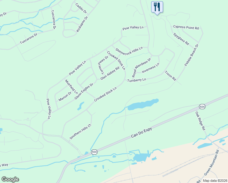 map of restaurants, bars, coffee shops, grocery stores, and more near S Country Club Rd E in Luzerne